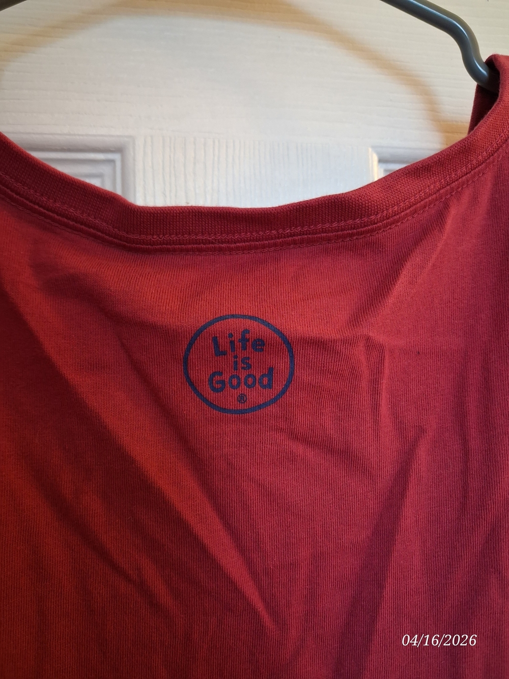 Life is Good Red Long-Sleeve V-Neck Tee - Picture 3 of 5